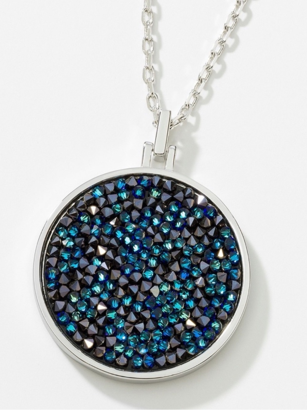 Reversible Pendant Crystal Necklace with 36” Chain